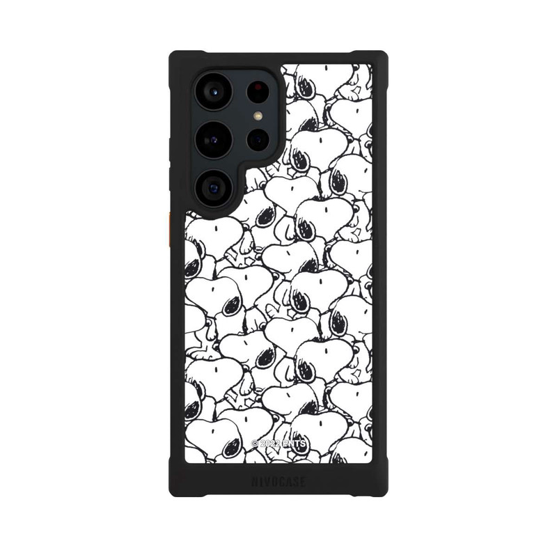 Galaxy S23 Ultra NIVOmax Snoopy Muster Schwarz und Weiß