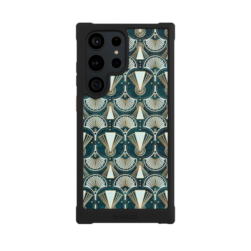 Galaxy S23 Ultra NIVOmax Art Deco Green Pattern