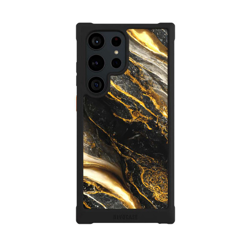 Samsung Galaxy S23 Ultra NIVOmax Schwarze Marmor Goldschichten