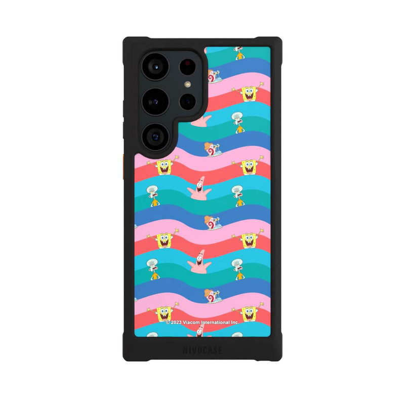 Galaxy S23 Ultra NIVOmax Spongebob Freunde Bunte Wellen