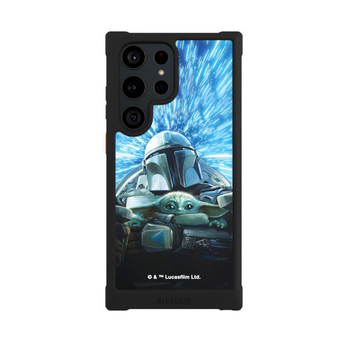 Samsung Galaxy S23 Ultra NIVOmax Grogu und Mando fliegen blau