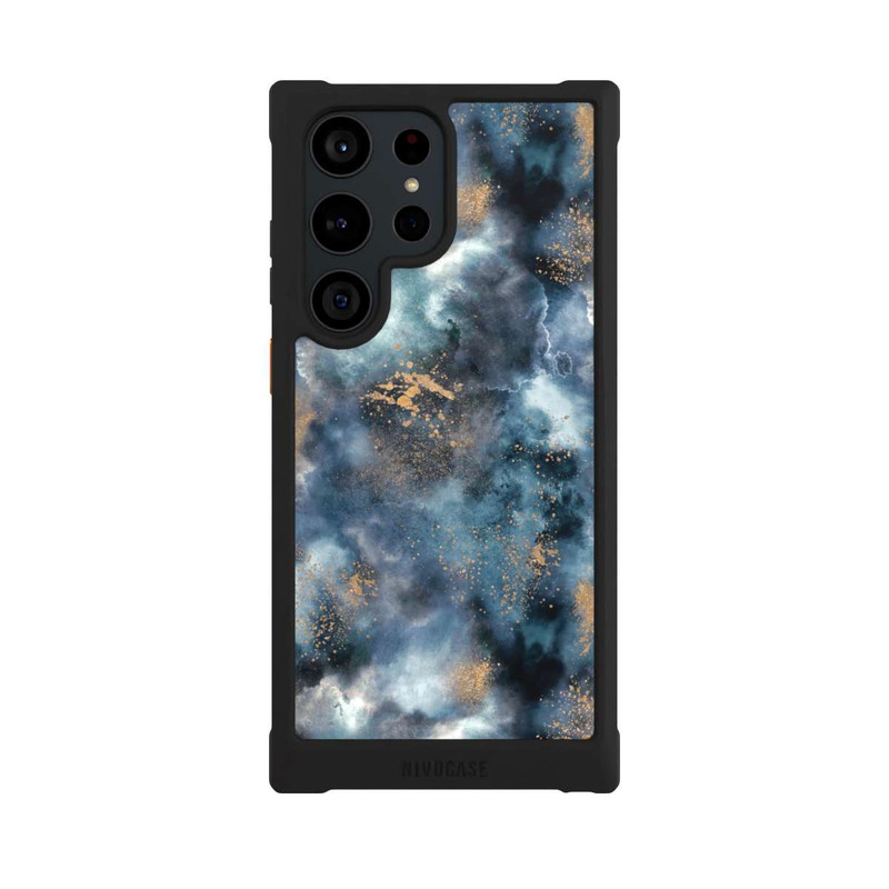 Galaxy S23 Ultra NIVOmax Smoky Marble Watercolor Navy