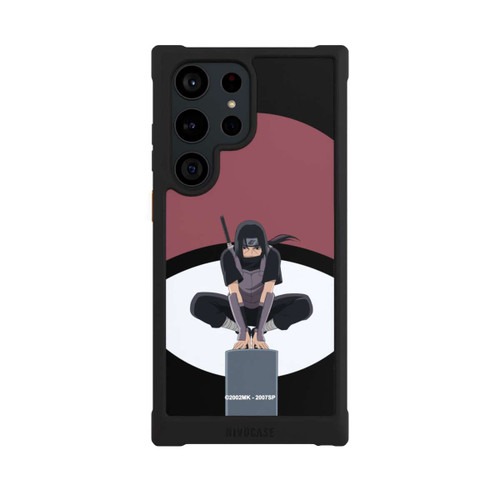 Samsung Galaxy S23 Ultra NIVOmax Itachi Uchiha Symbol Schwarzer Hintergrund