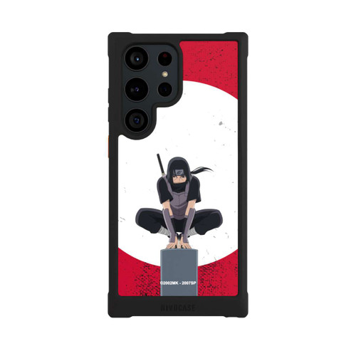 Samsung Galaxy S23 Ultra NIVOmax Itachi Uchiha Symbol Roter Hintergrund