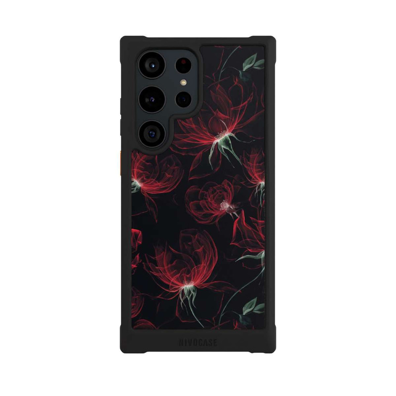 Galaxy S23 Ultra NIVOmax Tapete mit roten Blumen