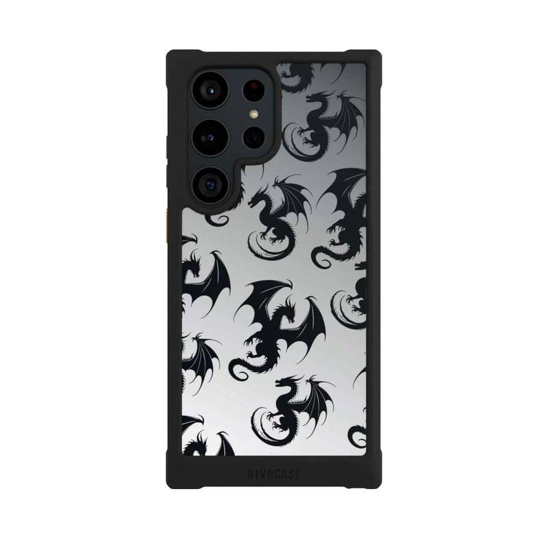 Galaxy S23 Ultra NIVOmax Dragon Pattern Grey