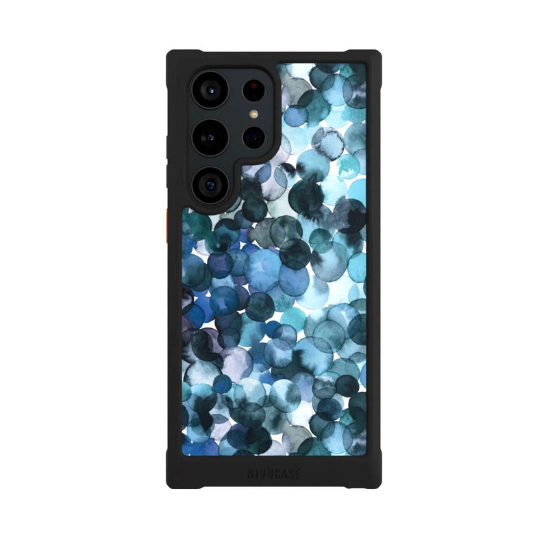 Galaxy S23 Ultra NIVOmax Watercolor Dots Blue Pattern