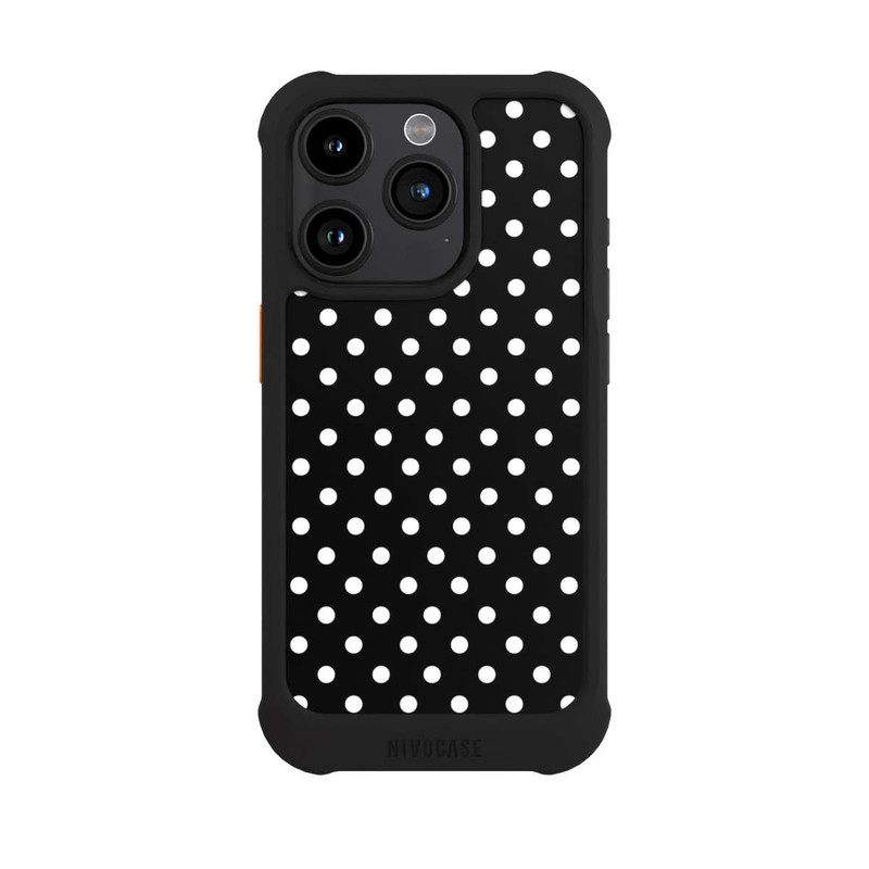 iPhone 15 Pro NIVOmax Confettis blancs sur fond noir