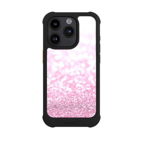 Apple iPhone 15 Pro NIVOmax Pluie de paillettes roses look