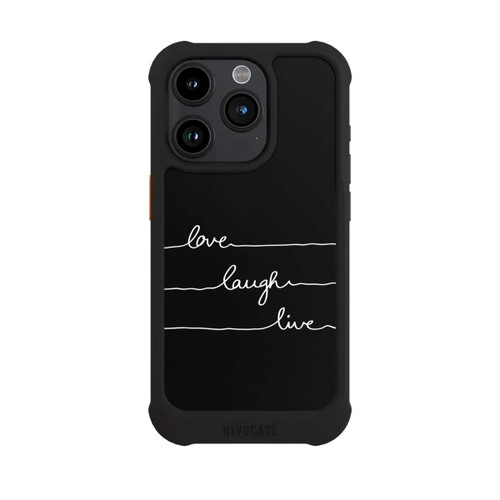 Apple iPhone 15 Pro NIVOmax Love Laugh Live weiß/schwarz