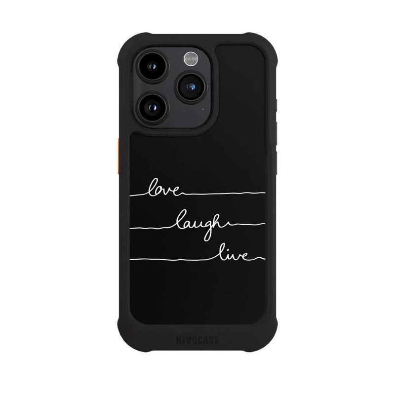 iPhone 15 Pro NIVOmax Love Laugh Live weiß/schwarz