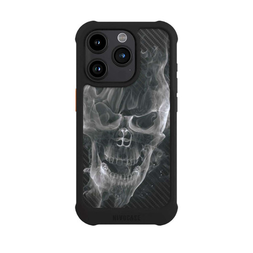 Apple iPhone 15 Pro NIVOmax rauchender Totenkopf Carbon