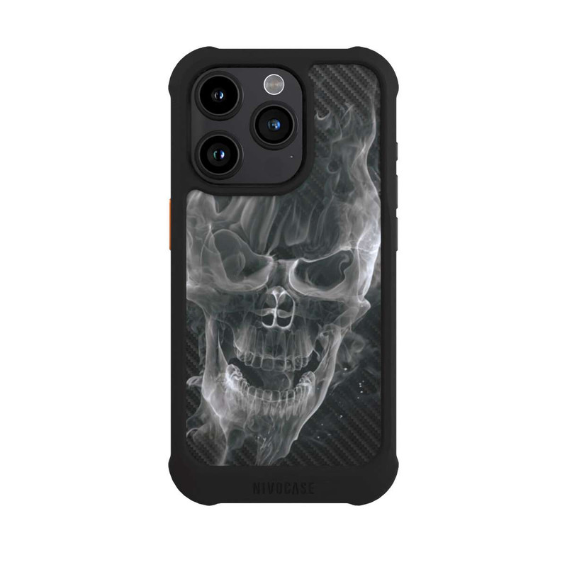 iPhone 15 Pro NIVOmax Smoke Skull Carbon