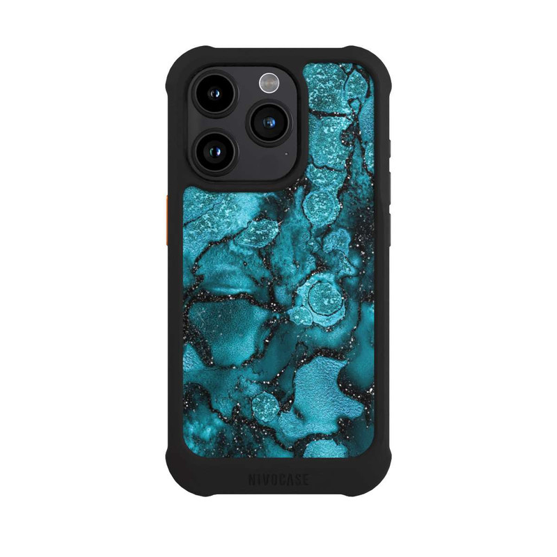 iPhone 15 Pro NIVOmax  Blauer Glitzerlook