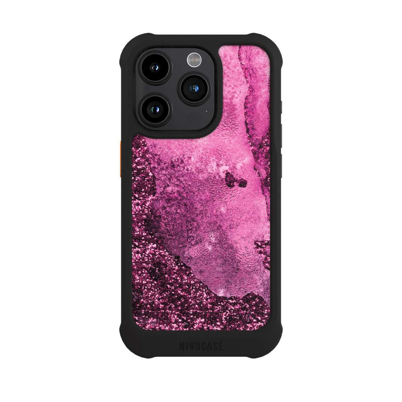 iPhone 15 Pro NIVOmax Pink Glitter Marble 2