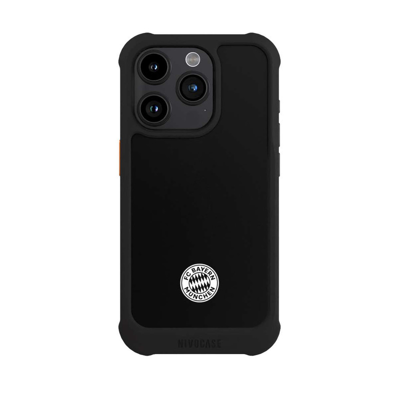 iPhone 15 Pro NIVOmax Classic FCB Logo - white on black
