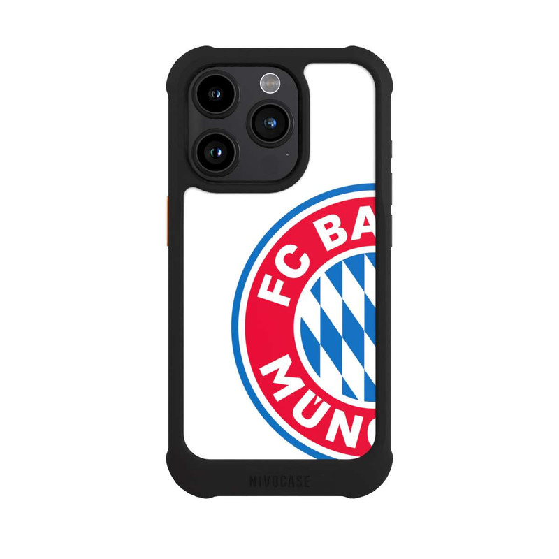 iPhone 15 Pro NIVOmax Großes FCB Logo Weiß