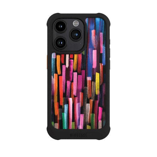 Apple iPhone 15 Pro NIVOmax Bunte Pinselstriche schwarz