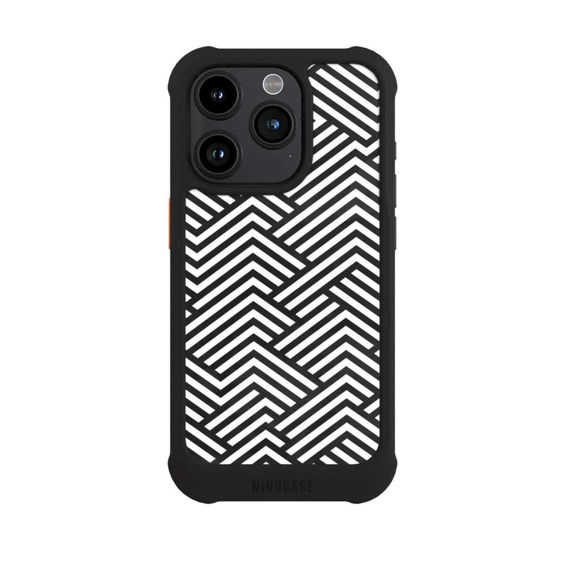 iPhone 15 Pro NIVOmax Schwarz und Weiß ZigZag