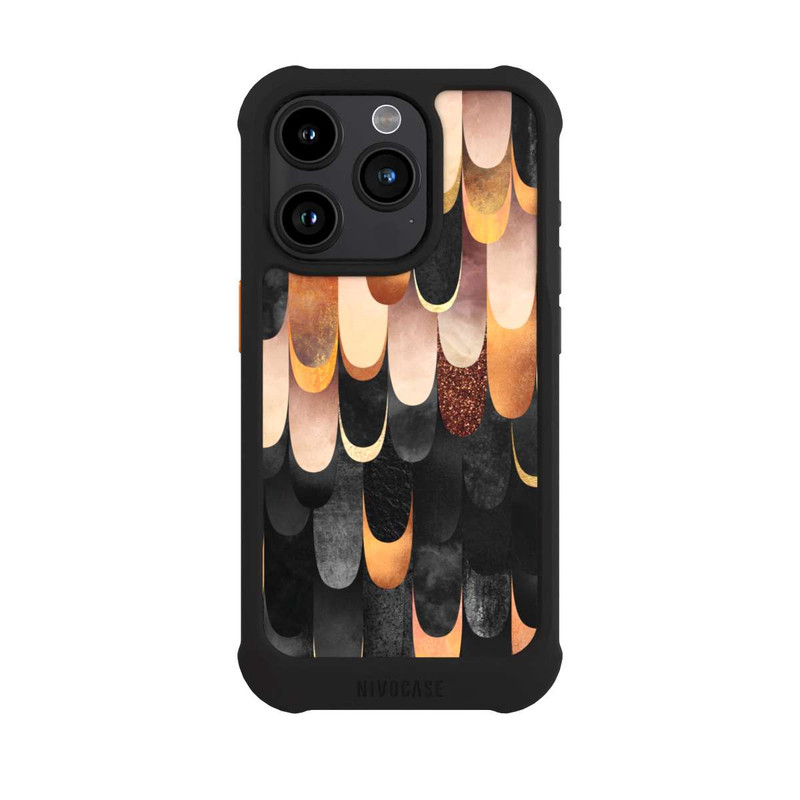 iPhone 15 Pro NIVOmax Plumes Cuivre et Noir