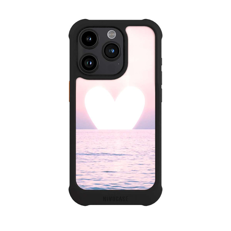 iPhone 15 Pro NIVOmax Coucher de soleil sur le cœur