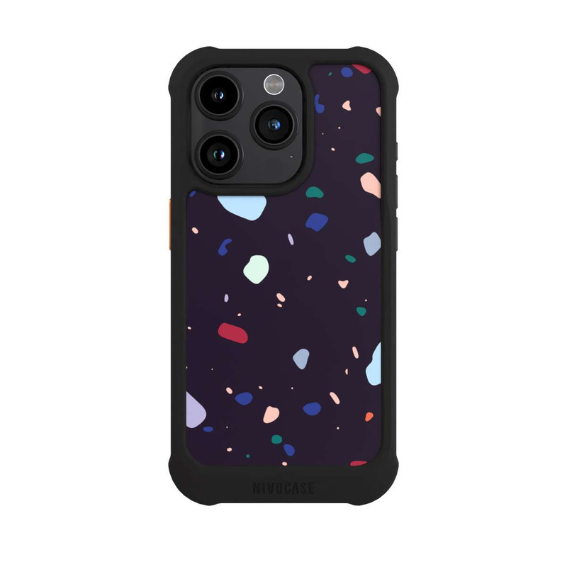 iPhone 15 Pro NIVOmax Modern Dark Rounded Terrazzo