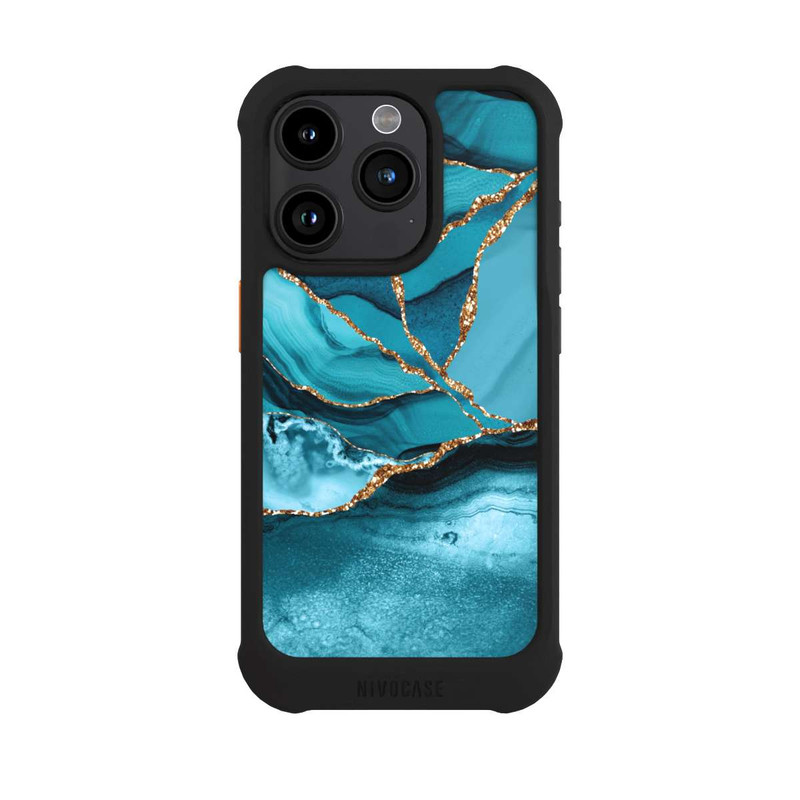 iPhone 15 Pro NIVOmax Ice Blue Marble Landscape