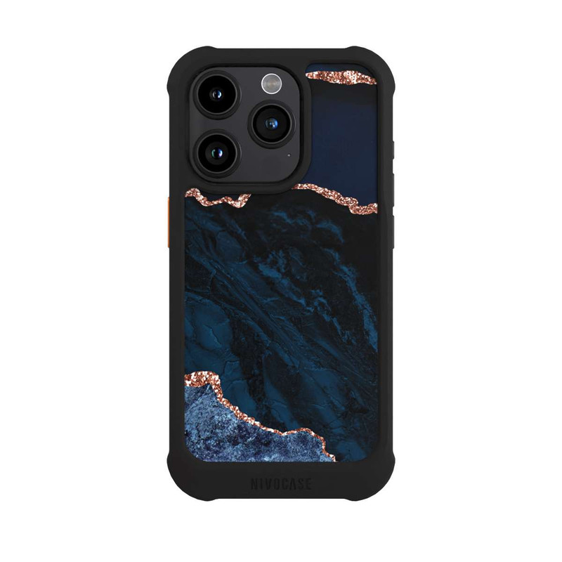 iPhone 15 Pro NIVOmax Marbre Bleu Nuit