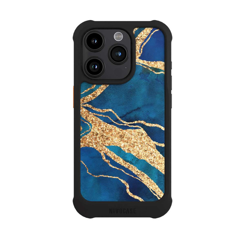 iPhone 15 Pro NIVOmax Gemstone Blue Gold