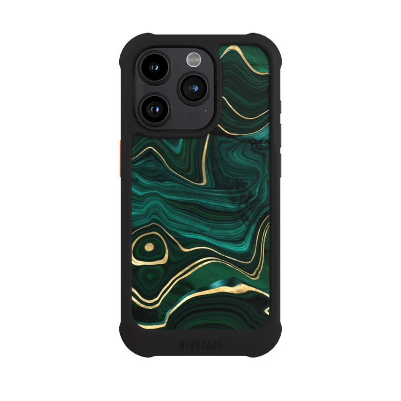 iPhone 15 Pro NIVOmax Malachite gold print
