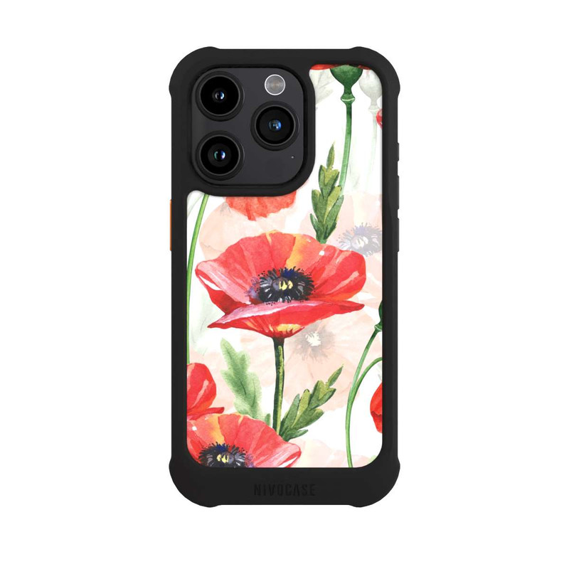 iPhone 15 Pro NIVOmax Wasserfarbe Mohnblumen