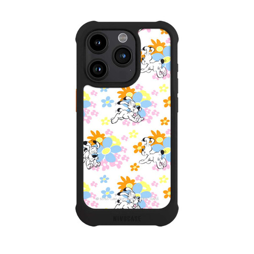 Apple iPhone 15 Pro NIVOmax Idéfix sur fleurs colorées