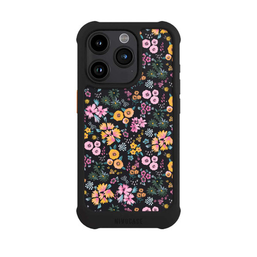 Apple iPhone 15 Pro NIVOmax Petites Fleurs colorées Noir 2