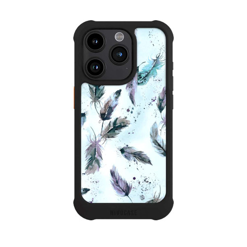 Apple iPhone 15 Pro NIVOmax Magische Federn Sanftes Blau