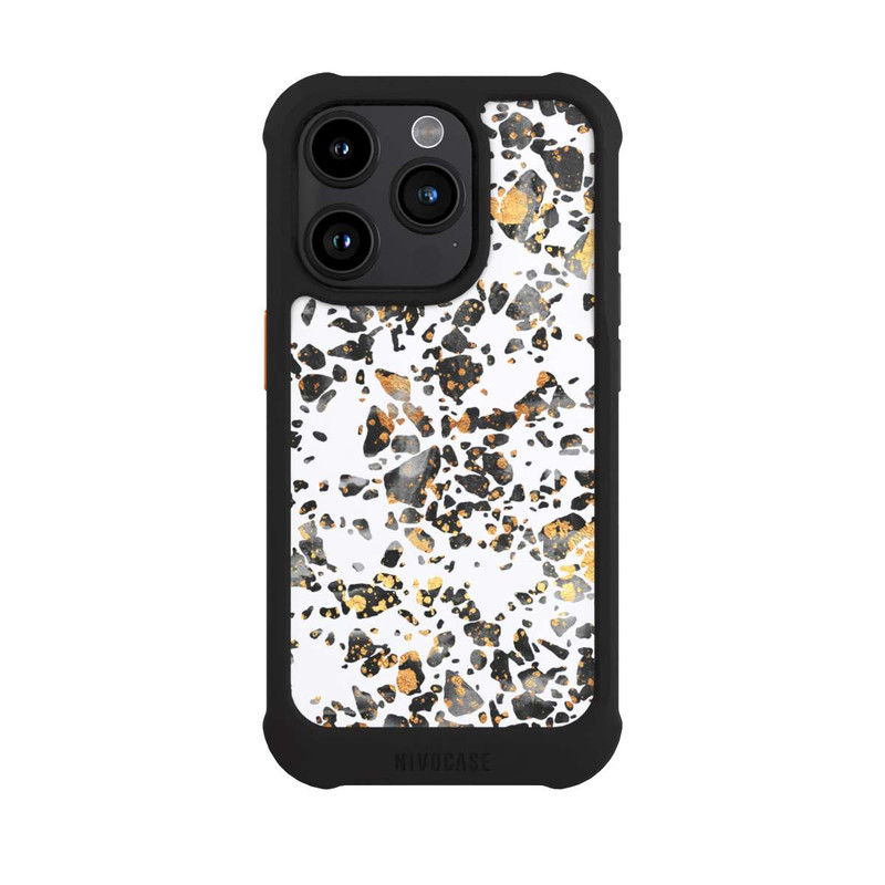 iPhone 15 Pro NIVOmax Gold Speckled Terrazzo