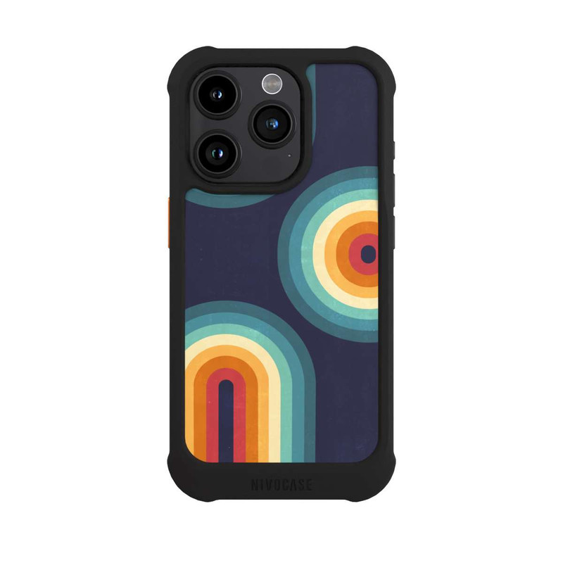 iPhone 15 Pro NIVOmax Double Rainbow on Blue