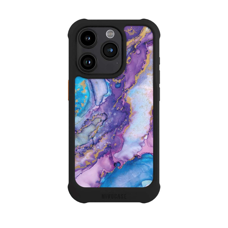 iPhone 15 Pro NIVOmax Strudel lila und blau