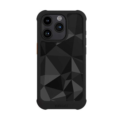 Apple iPhone 15 Pro NIVOmax Polygonmuster schwarz