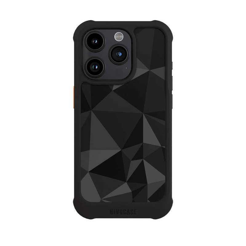 iPhone 15 Pro NIVOmax Polygon Pattern Black