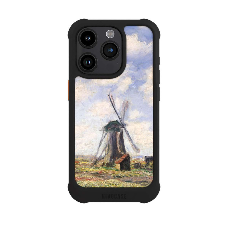 iPhone 15 Pro NIVOmax Tulpenfelder mit der Rijnsburger Windmühle von Claude Monet