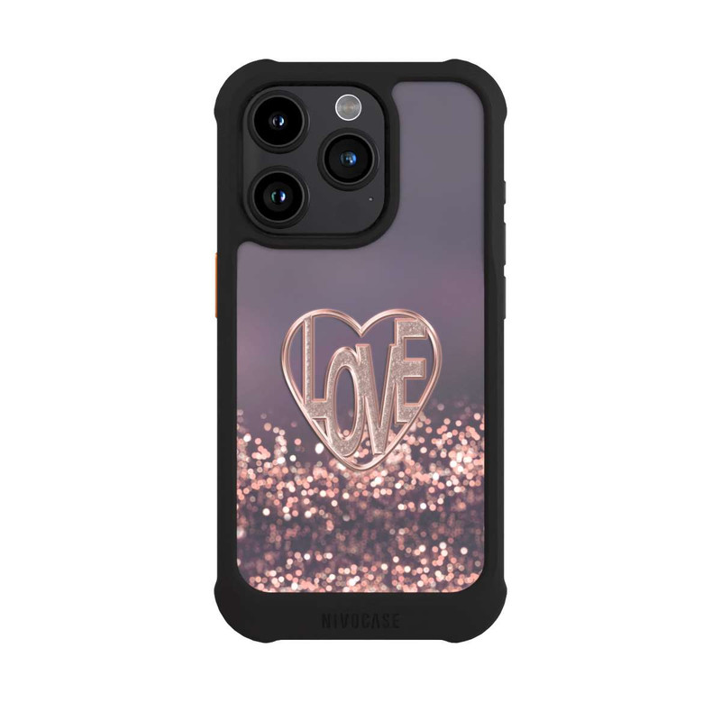 iPhone 15 Pro NIVOmax Love Glitter Pink