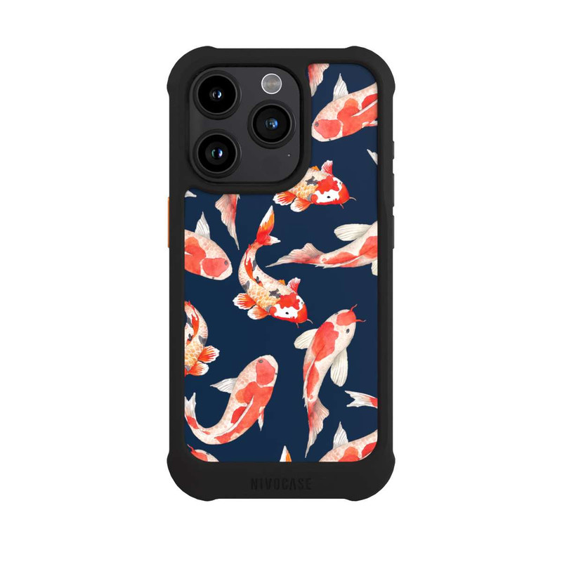 iPhone 15 Pro NIVOmax Koi auf blauem Hintergrund