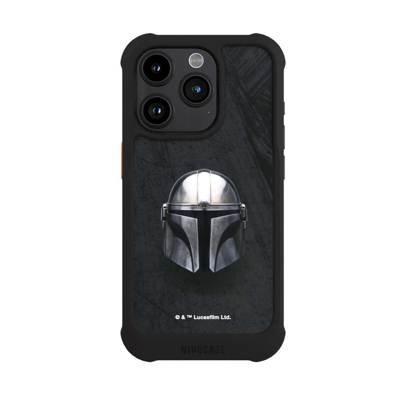 iPhone 15 Pro NIVOmax Casque Mandalorien Noir