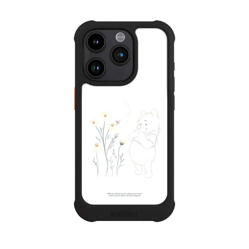 iPhone 15 Pro NIVOmax Winnie Puuh sieht sich Gänseblümchen an