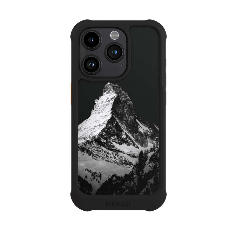 iPhone 15 Pro NIVOmax Snow Capped Mountains grey