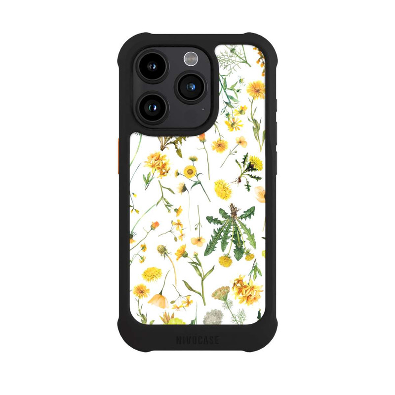 iPhone 15 Pro NIVOmax Fleurs sauvages jaunes