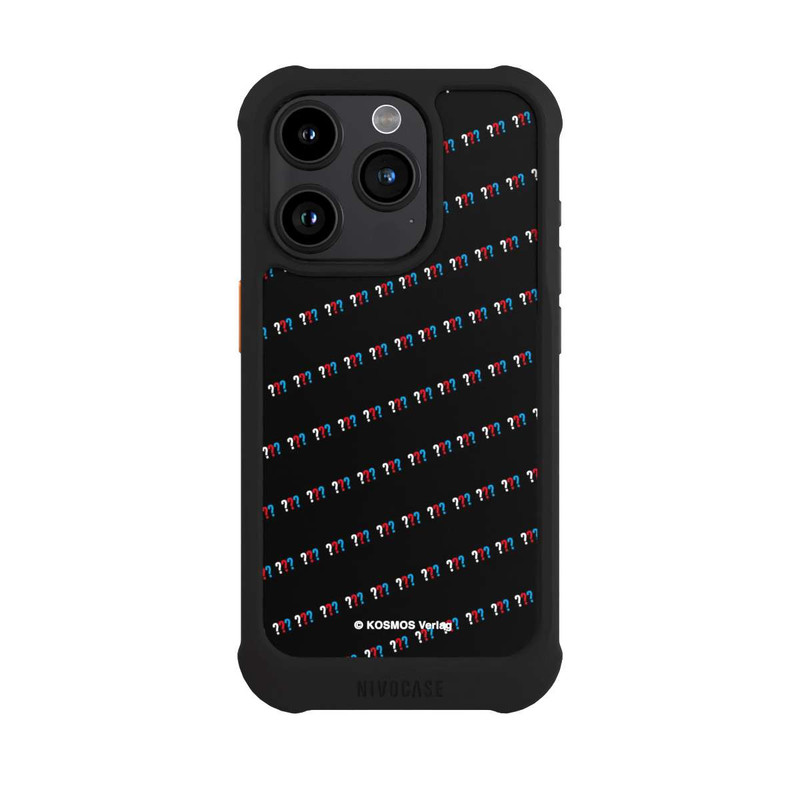 iPhone 15 Pro NIVOmax Drei Fragezeichen Muster Schräg