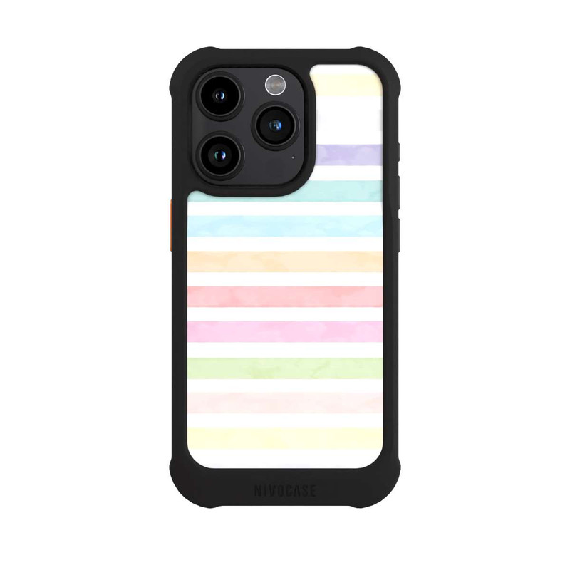 iPhone 15 Pro NIVOmax Regenbogenfarbene Streifen