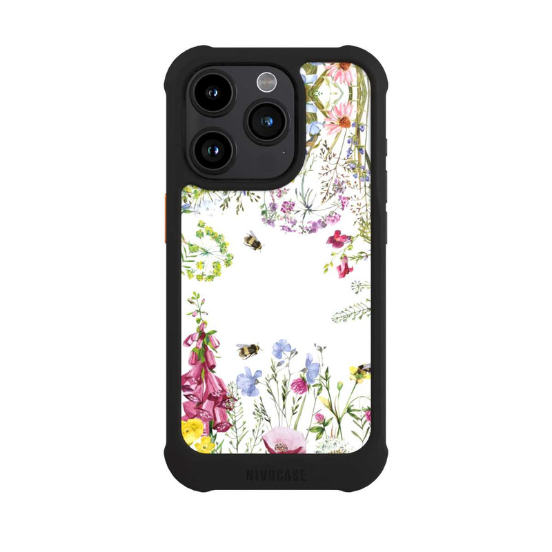 iPhone 15 Pro NIVOmax Cadre de fleurs sauvages des prés d'été