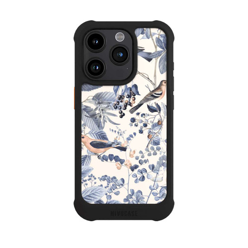 Apple iPhone 15 Pro NIVOmax Vögel und Beeren in Beige